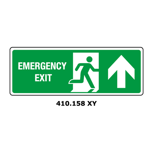 Targa EMERGENCY EXIT freccia in alto - Trust Print