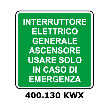 Targa INTERRUTTORE DI EMERGENZA simbolo - Trust Print