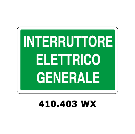 Targa INTERRUTTORE ELETTRICO GENERALE - Trust Print