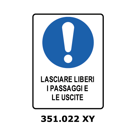 Targa LASCIARE LIBERI I PASSAGGI E LE USCITI - Trust Print