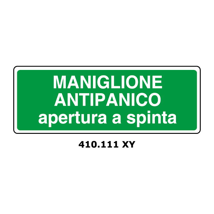 Targa MANIGLIONE ANTIPANICO apertura a spinta - Trust Print