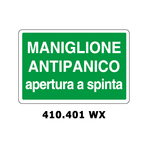 Targa MANIGLIONE ANTIPANICO APERTURA A SPINTA - Trust Print