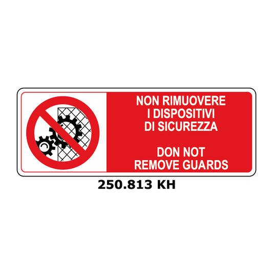 Targa NON RIMUOVERE I DISPOSITIVI DI SICUREZZA e inglese - Trust Print