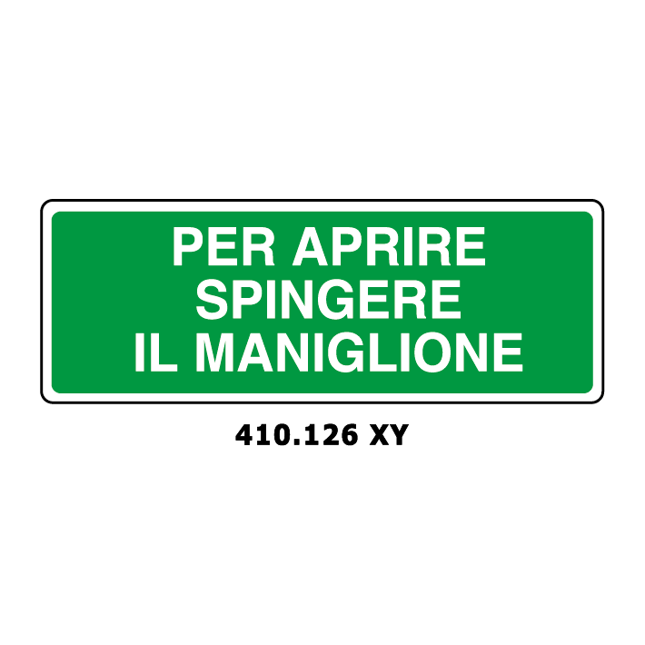 Targa PER APRIRE SPINGERE IL MANIGLIONE - Trust Print