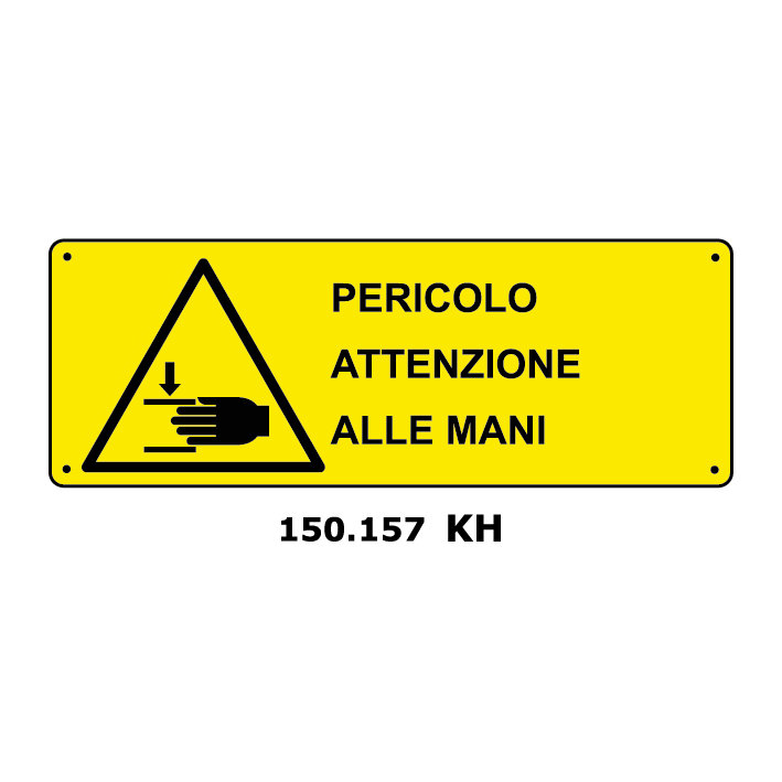 Targa PERICOLO ATTENZIONE ALLE MANI - Trust Print