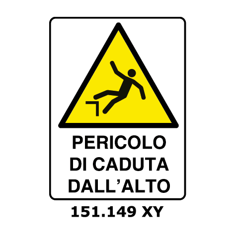 Targa PERICOLO DI CADUTA DALL'ALTO - Trust Print