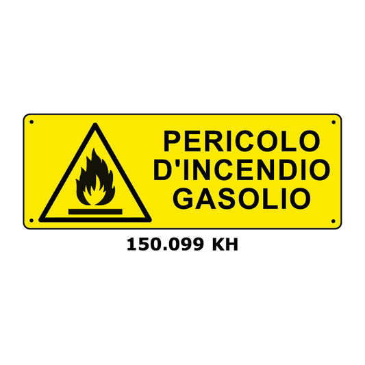 Targa PERICOLO DI INCENDIO GASOLIO - Trust Print