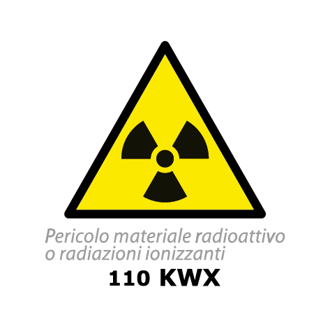 Targa PERICOLO MATERIALE RADIOATTIVO O RADIAZIONI IONIZZANTI - Trust Print