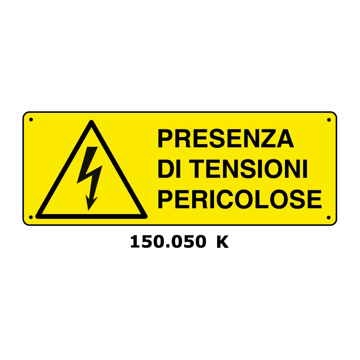 Targa PRESENZA DI TENSIONI PERICOLOSE - Trust Print