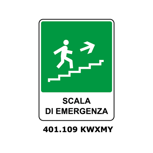 Targa SALITA SCALA DI EMERGENZA verso destra - Trust Print