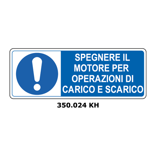 Targa SPEGNERE IL MOTOTRE PER OPERAZIONI DI CARICO E SCARICO - Trust Print