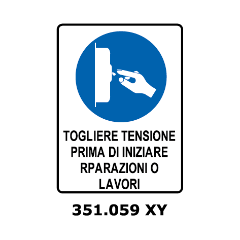 Targa TOGLIERE TENSIONE PRIMA DI INIZIARE RIPARAZIONI O LAVORI - Trust Print