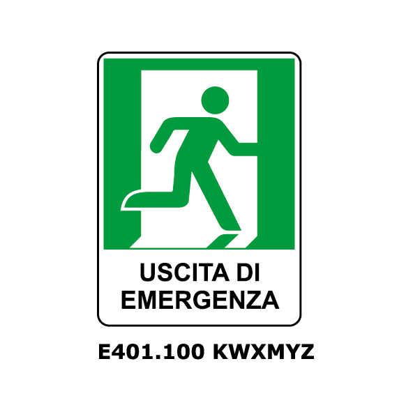 Targa USCITA DI EMERGENZA destra - Trust Print