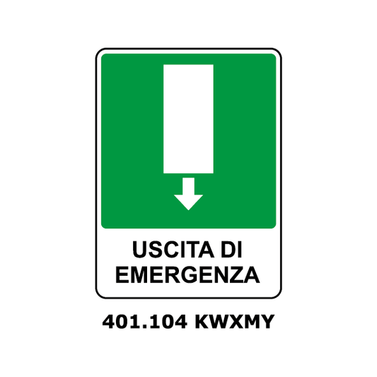 Targa USCITA DI EMRGENZA indietro - Trust Print