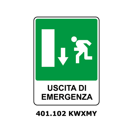 Targa USCITA DI EMRGENZA indietro - Trust Print