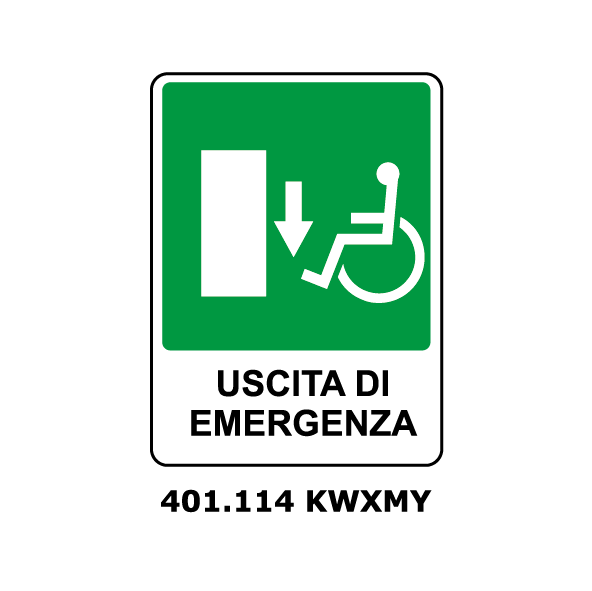 Targa USCITA DI EMRGENZA PER CARROZZINA indietro - Trust Print