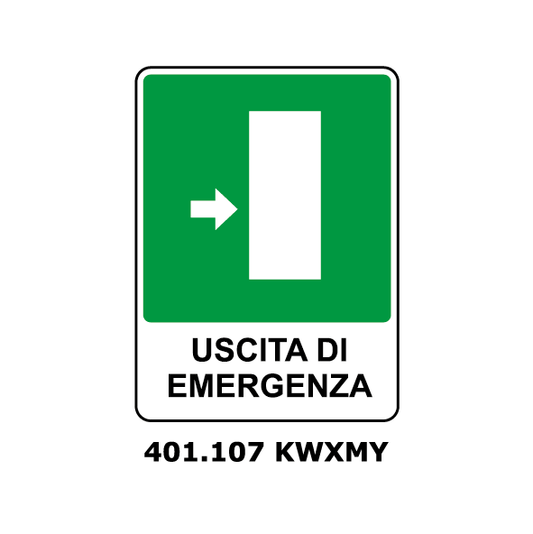 Targa USCITA DI EMRGENZA verso destra - Trust Print