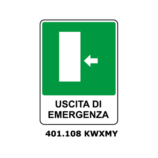 Targa USCITA DI EMRGENZA verso sinistra - Trust Print
