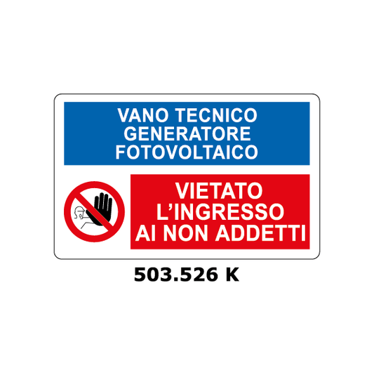 Targa VANO TECNICO - VIETATO L'INGRESSO multisimbolo - Trust Print