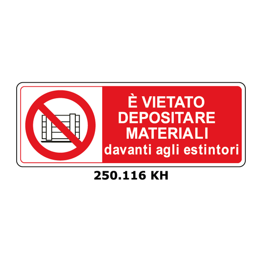 Targa VIETATO DEPOSITARE MATERIALI davanti agli estintori - Trust Print