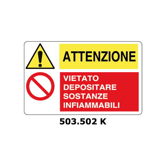 Targa VIETATO DEPOSITARE SOSTANZE INFIAMMABILI multisimbolo - Trust Print