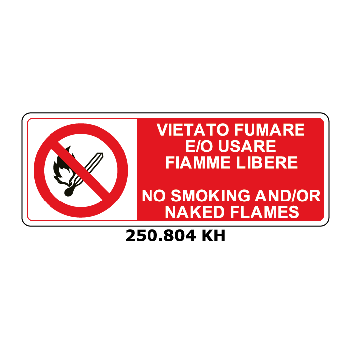 Targa VIETATO FUMARE E/O USARE FIAMME LIBERE e inglese - Trust Print