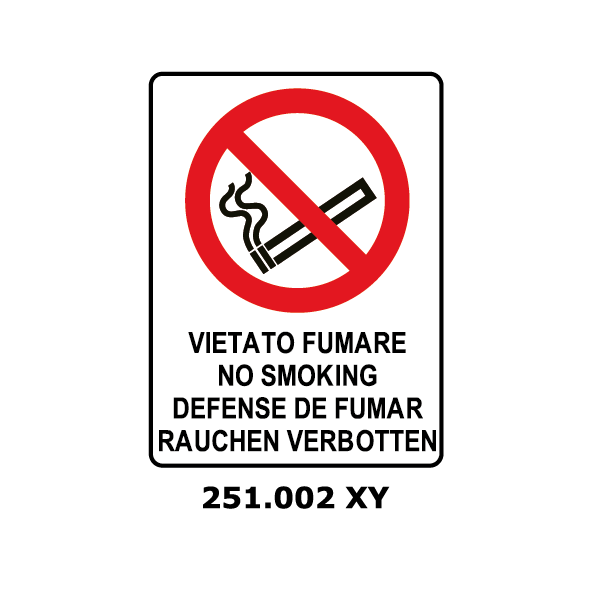 Targa VIETATO FUMARE multilingue - Trust Print