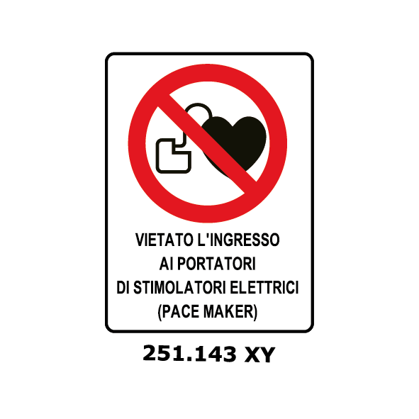Targa VIETATO L'INGRESSO AI PORTATORI DI STIMOLATORI ELETTRICI - Trust Print