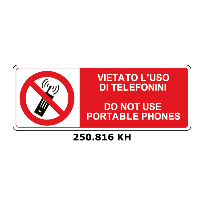 Targa VIETATO L'USO DEI TELEFONINI e inglese - Trust Print