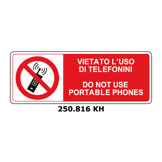 Targa VIETATO L'USO DEI TELEFONINI e inglese - Trust Print
