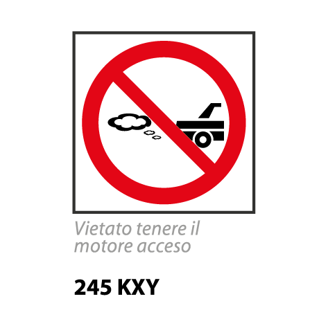 Targa VIETATO TENERE ACCESO IL MOTORE - Trust Print