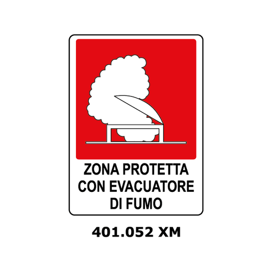 Targa ZONA PROTETTIVA CON EVACUATORE DI FUMO - Trust Print